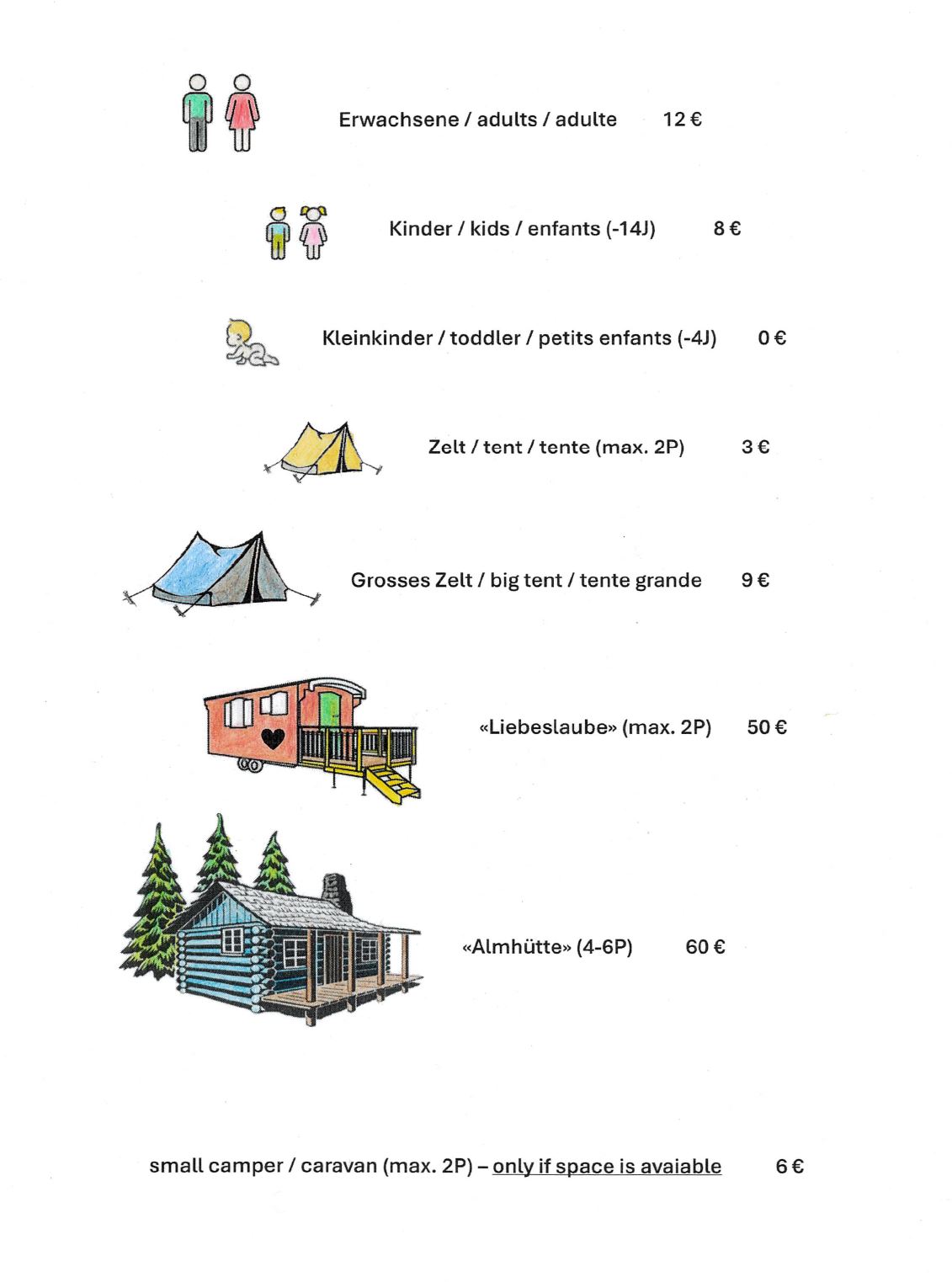 Preisliste Johannihof